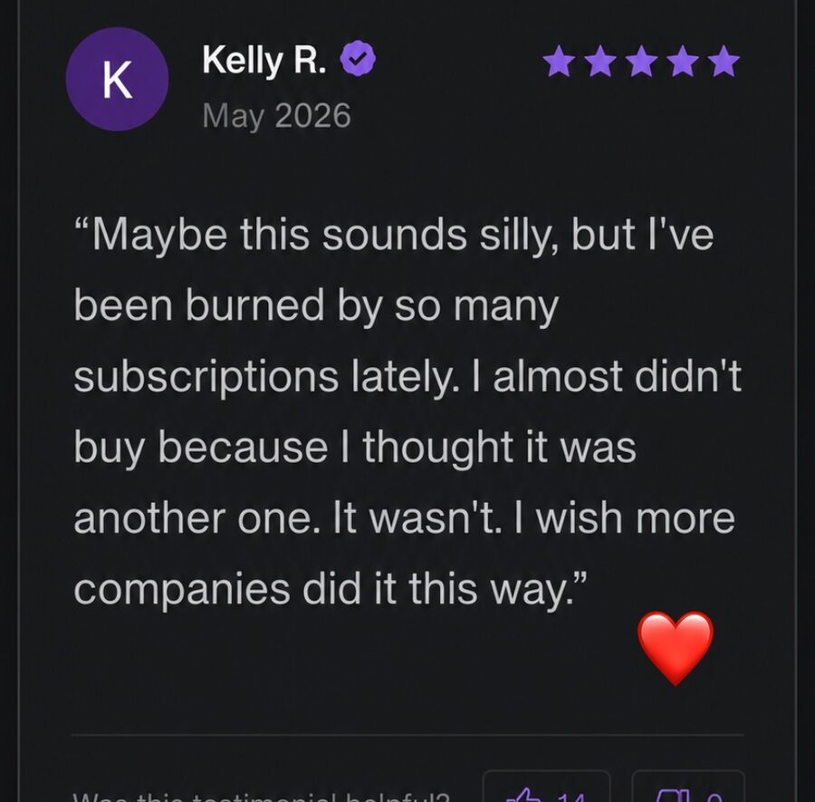 Customer review about the Kit being a one-time purchase rather than another subscription.